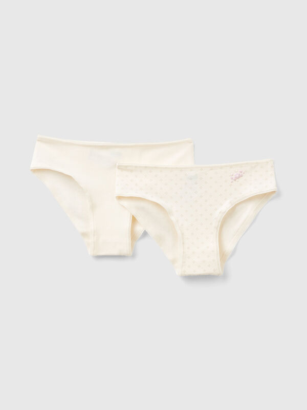 Set of two pairs of underwear in stretch cotton