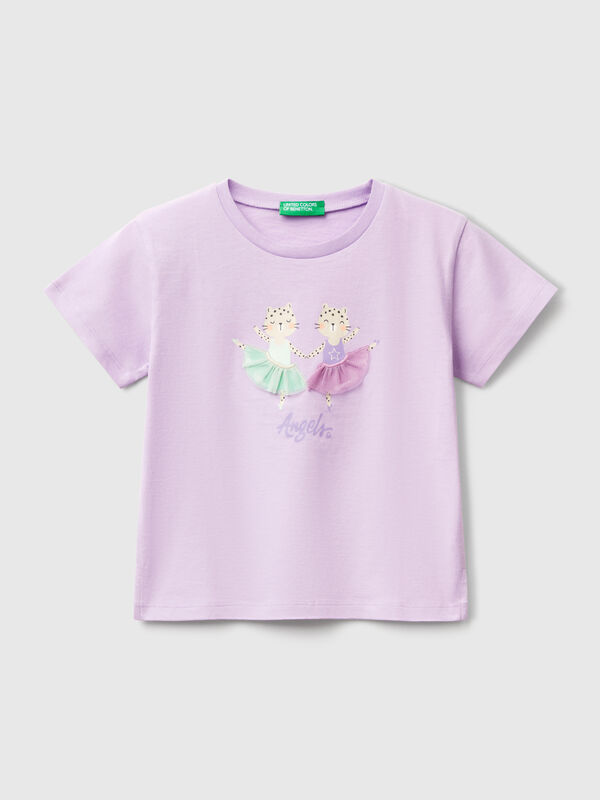 T-shirt with print and applique Junior Girl