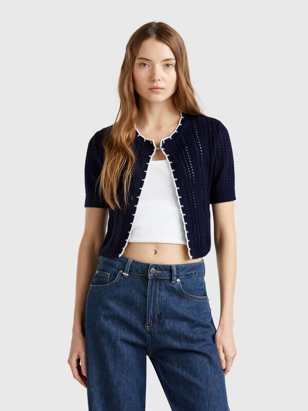 Cropped perforated cardigan Women