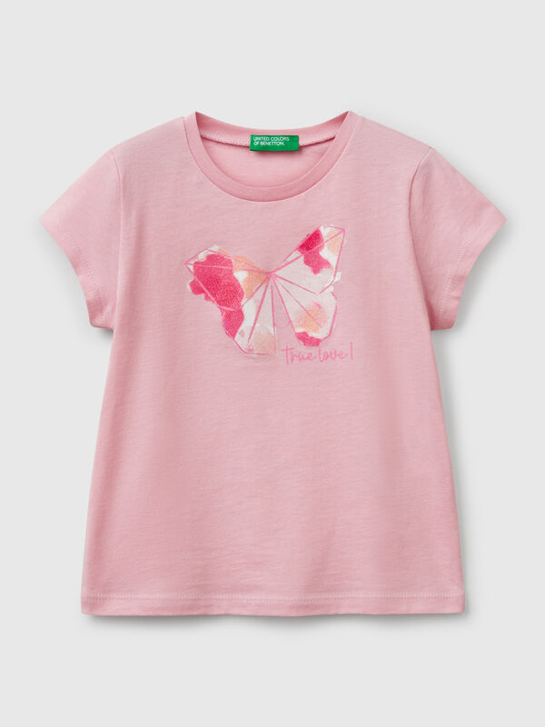 T-shirt in cotton with glitter Junior Girl