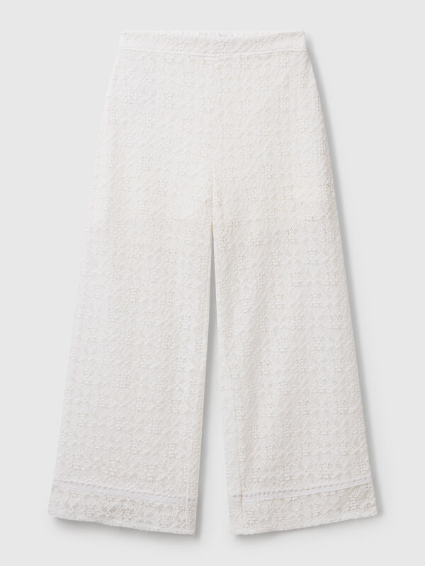 Wide leg trousers in lace Junior Girl