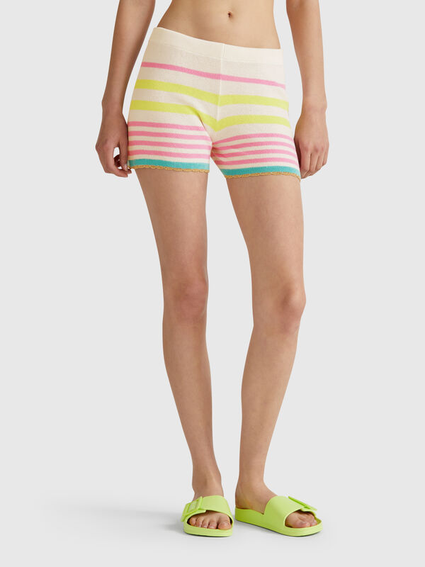 Striped knit shorts  Women