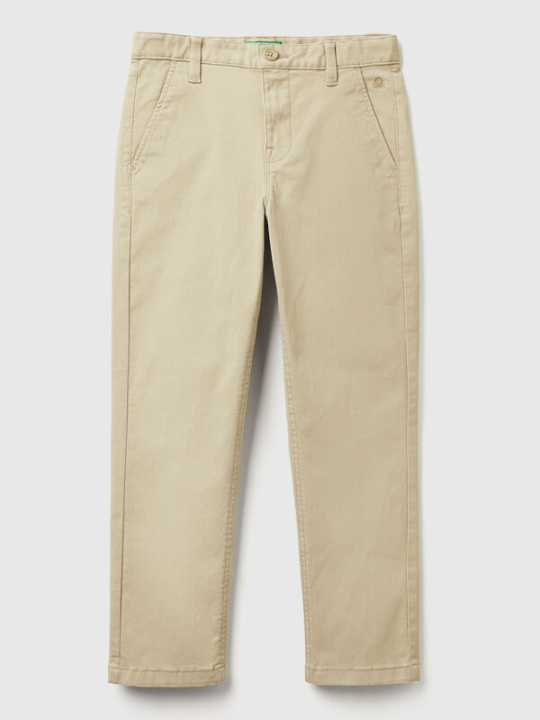 Slim fit chinos in stretch cotton Junior Boy