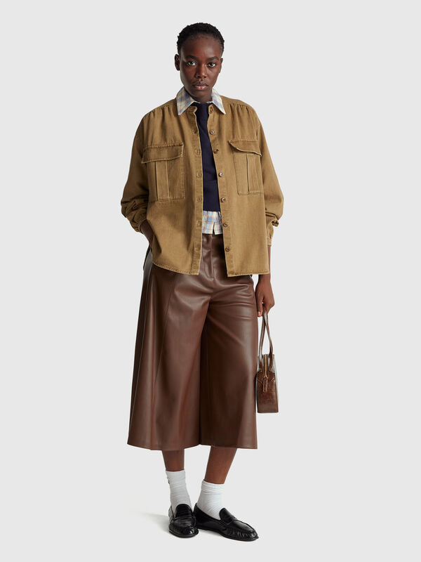 Oversized fit shirt with Mandarin collar Women