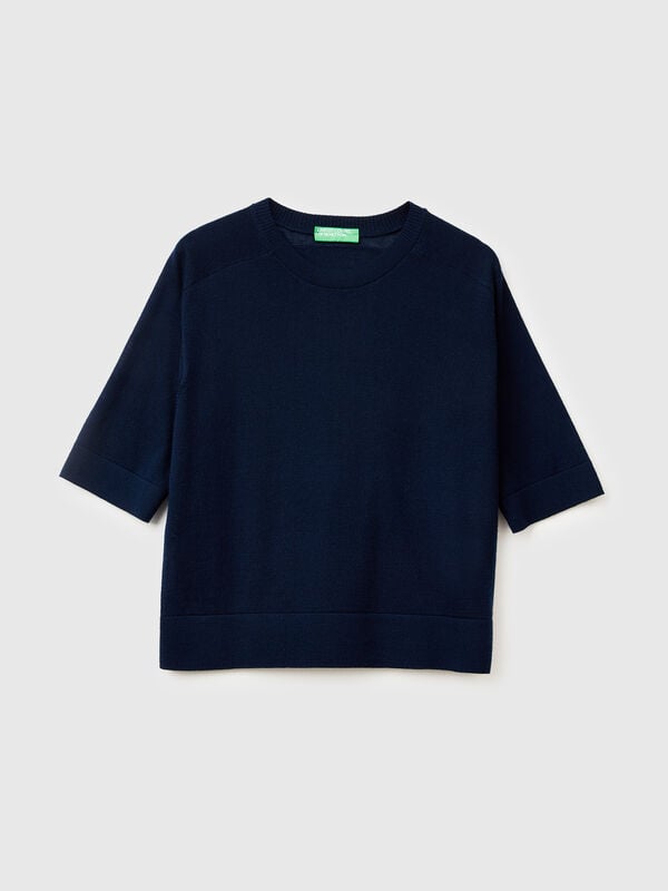 Short sleeve sweater in pure Merino wool Short sleeve sweater in pure Merino wool Women