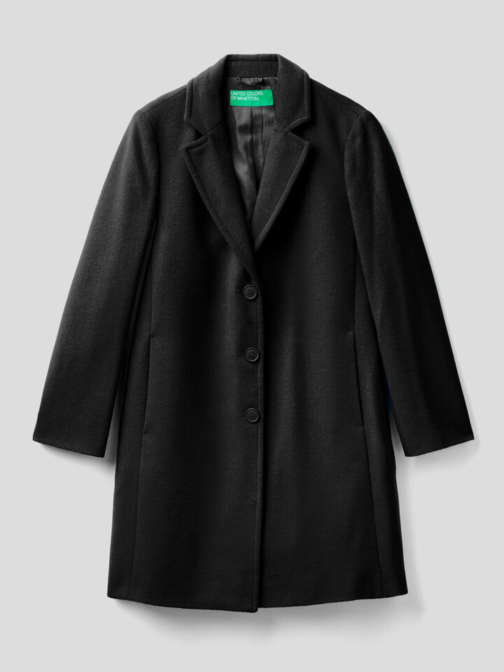 Short coat in wool blend cloth image number 1