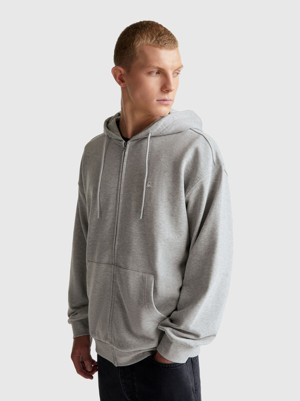 Zip-up hoodie in cotton Men
