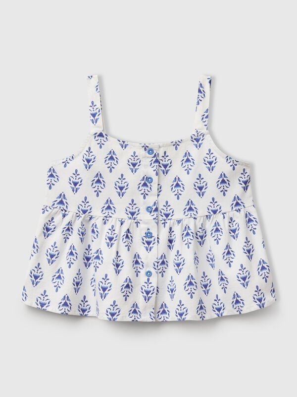 Patterned top in pure cotton Junior Girl