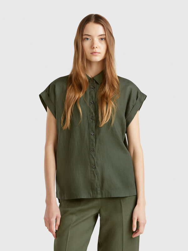 Regular fit shirt in pure linen Women