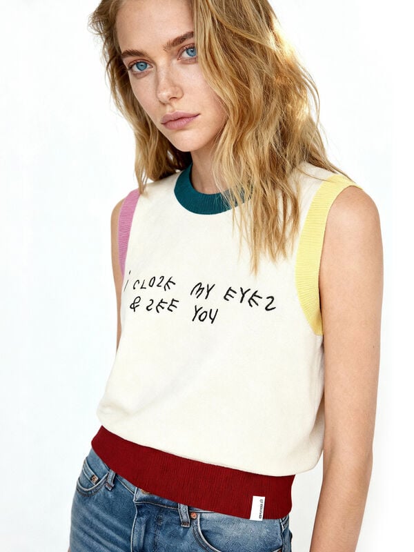 Vest with Coco Capitán embroidery Women