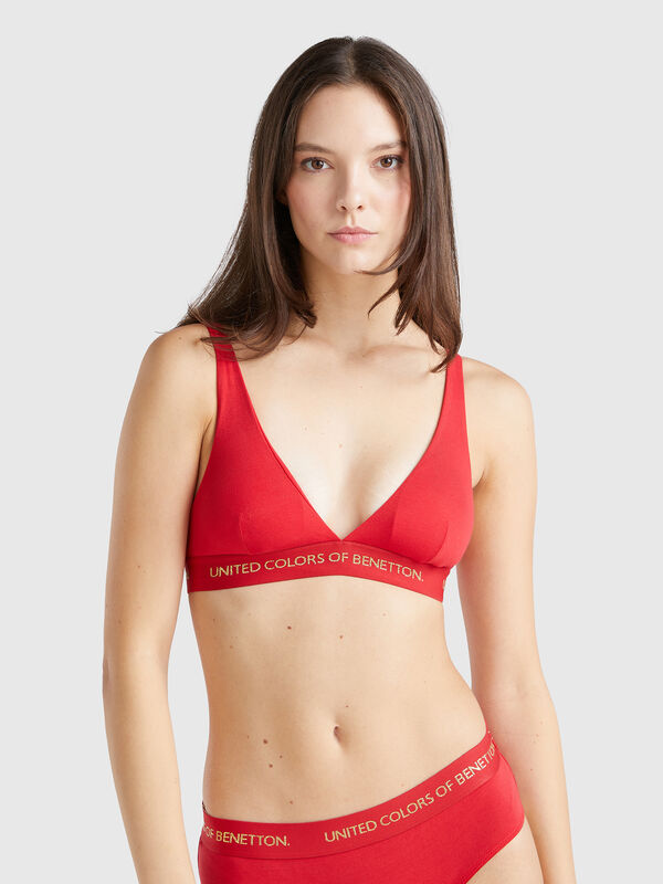 Triangle bra in stretch cotton Women