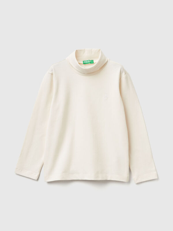 Turtleneck t-shirt in warm stretch cotton Junior Boy
