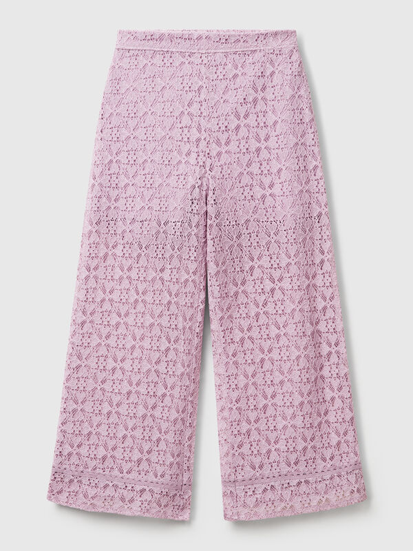 Wide leg trousers in lace Junior Girl