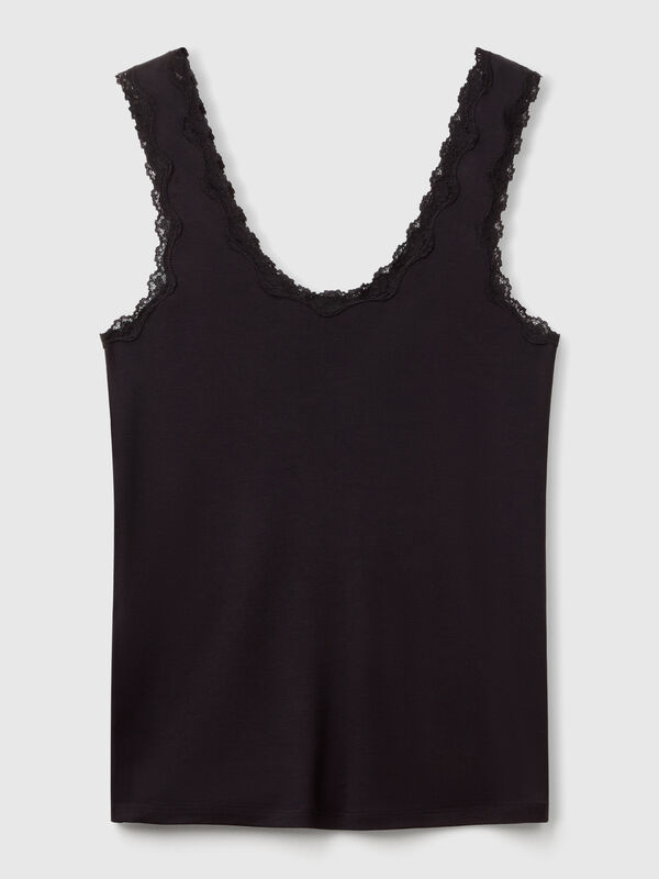 Modal Tencel™ tank top with lace Women