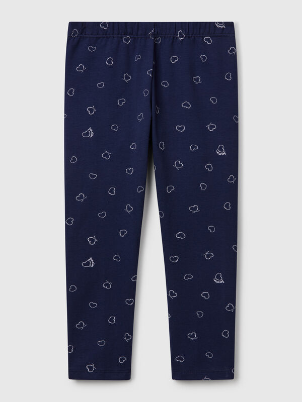Dark blue leggings with heart print Junior Girl