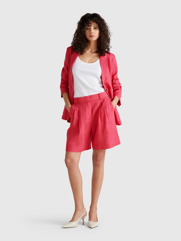 100% linen bermudas Women