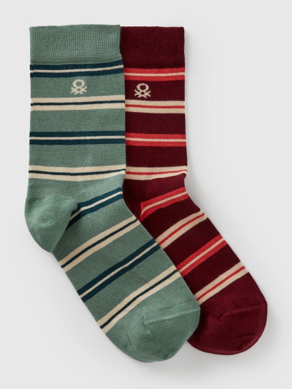 Two pairs of high patterned socks