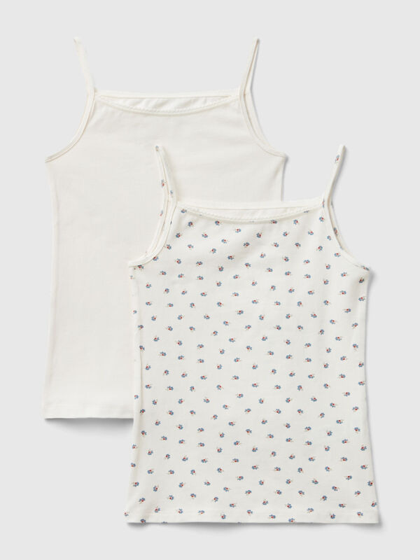 Two camisoles in stretch cotton Junior Girl