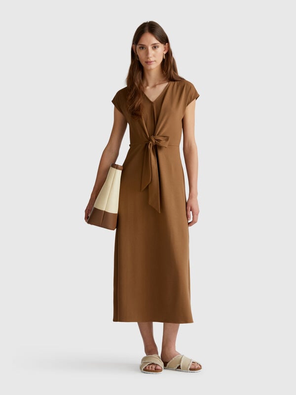 Dress in stretch cotton Women