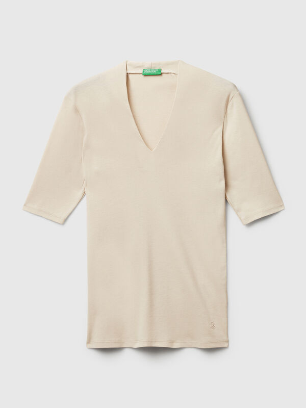 Slim fit t-shirt in long fiber cotton Women