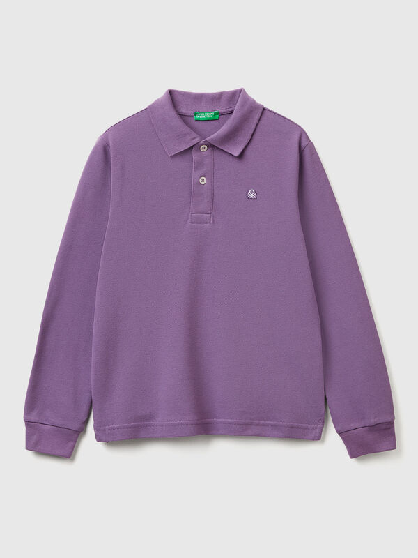 Long sleeve polo in cotton  Junior Boy