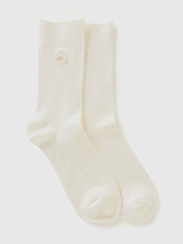 Ribbed socks with logo