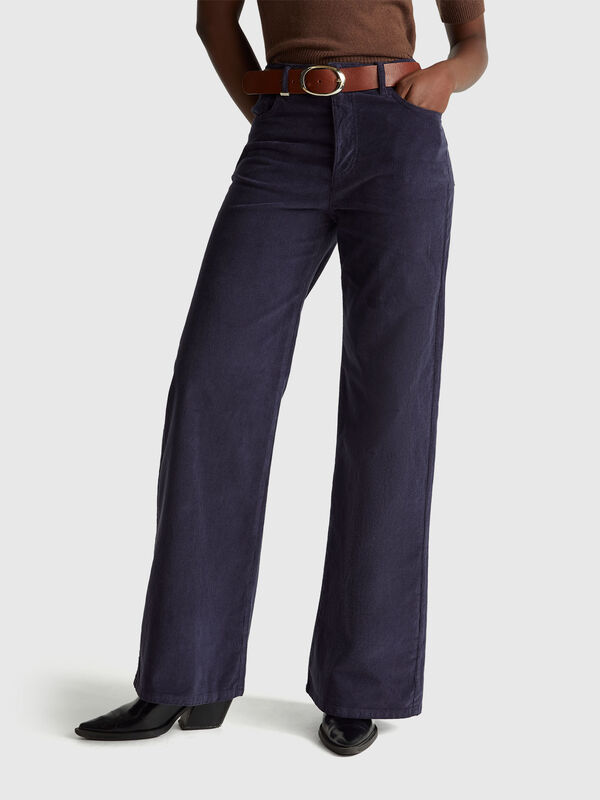 Wide fit corduroy trousers Women