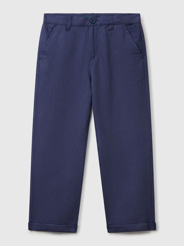 Relaxed fit trousers in linen blend Junior Boy