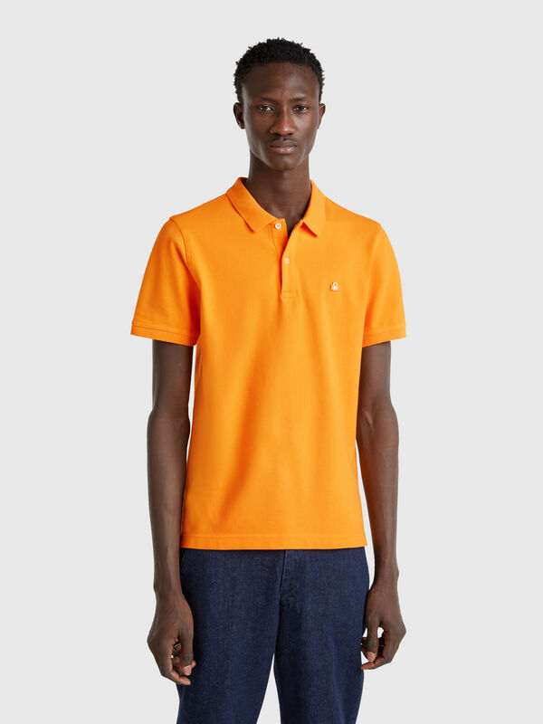 Ocher yellow slim fit polo shirt Men