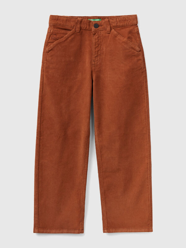 Worker-style velvet trousers