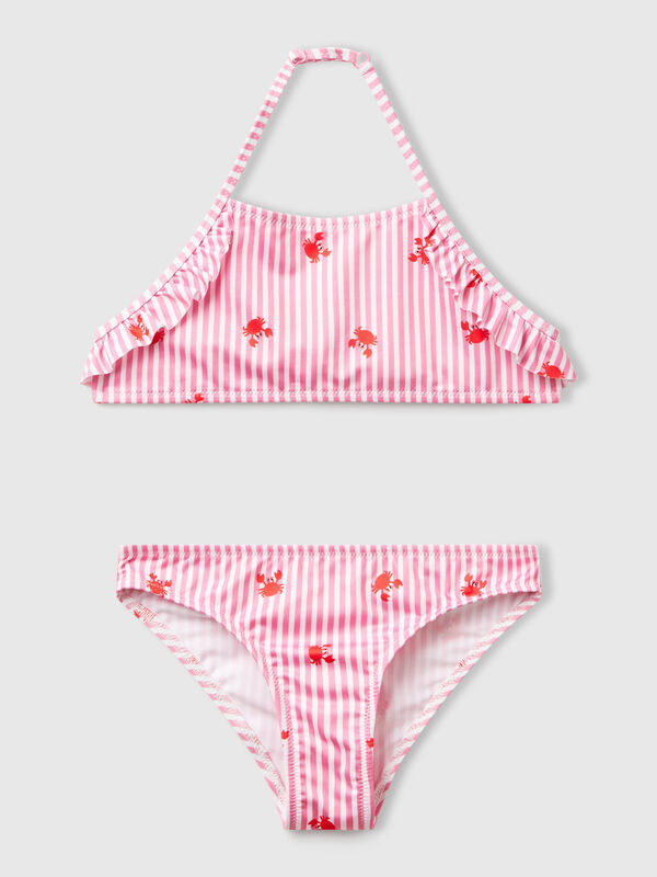 Striped bikini with crabs Junior Girl