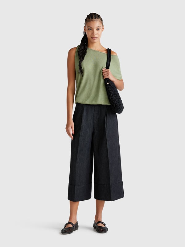 Wide jeans with cuff Women