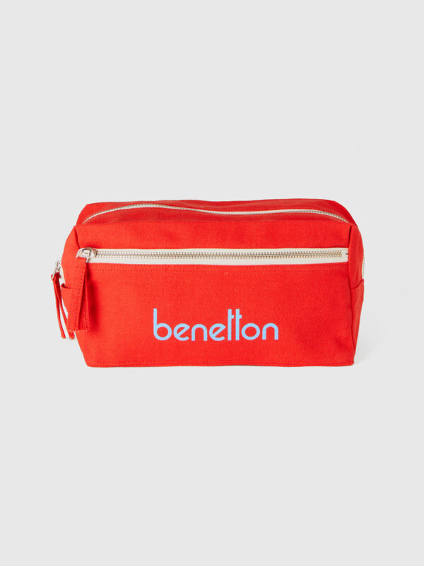 Red beauty case in pure cotton