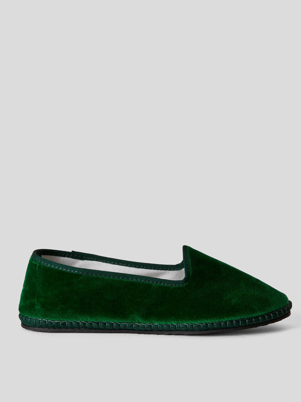 Dark green velvet Friulane slippers