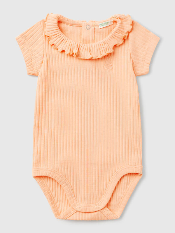 Bodysuit with collar in stretch cotton New Born (0-18 months)