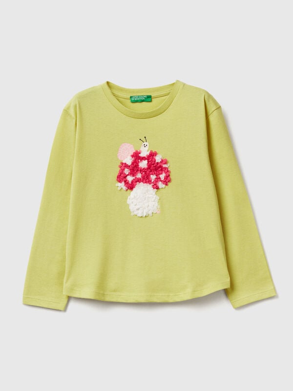 T-shirt with petal effect applique Junior Girl