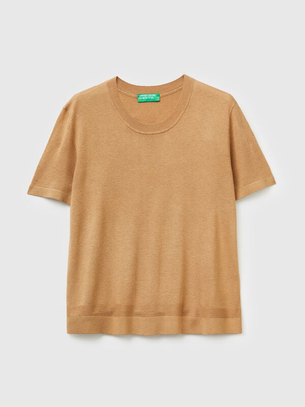 Short sleeve top in silk blend Short sleeve top in silk blend Women