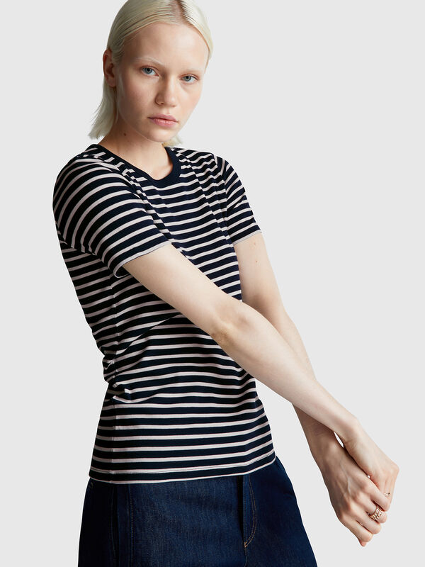 Crew neck striped t-shirt Women