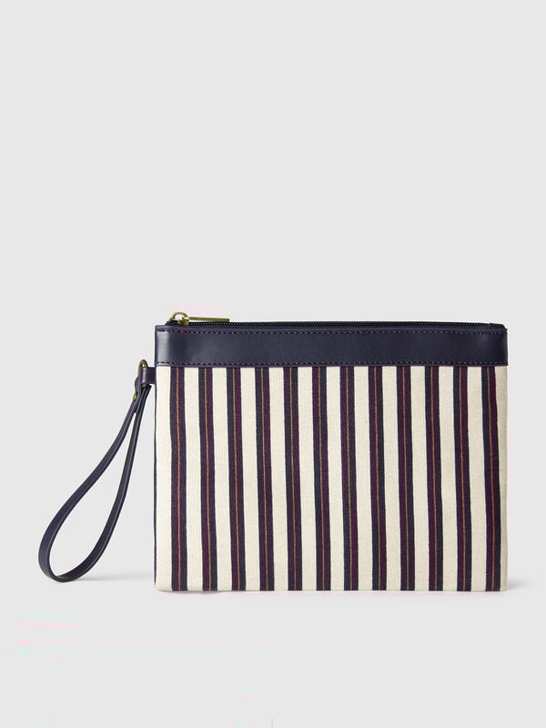 Large striped clutch Women