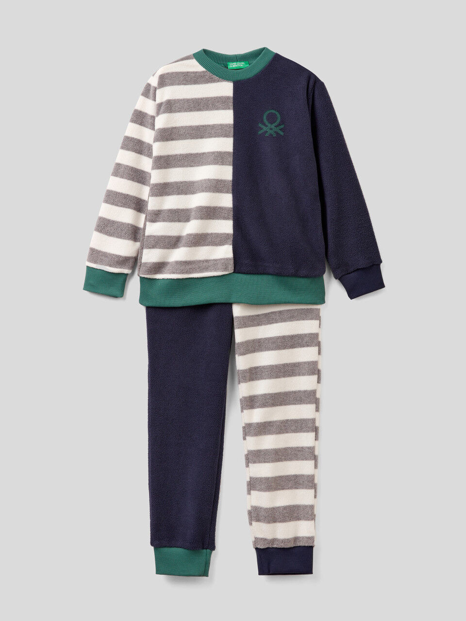 Striped pyjamas in fleece