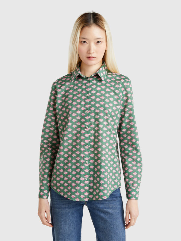 Patterned green shirt Women