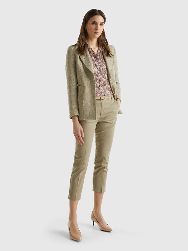 Cropped chinos in stretch cotton Women