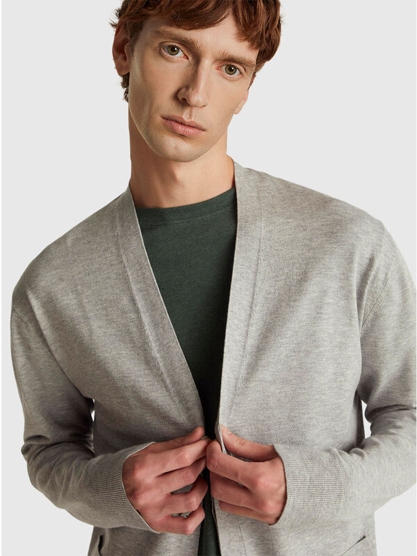 Cardigan in viscose blend knit Men