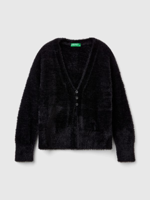 Fluffy yarn cardigan Junior Girl