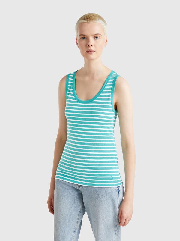Striped tank top in 100% cotton Women