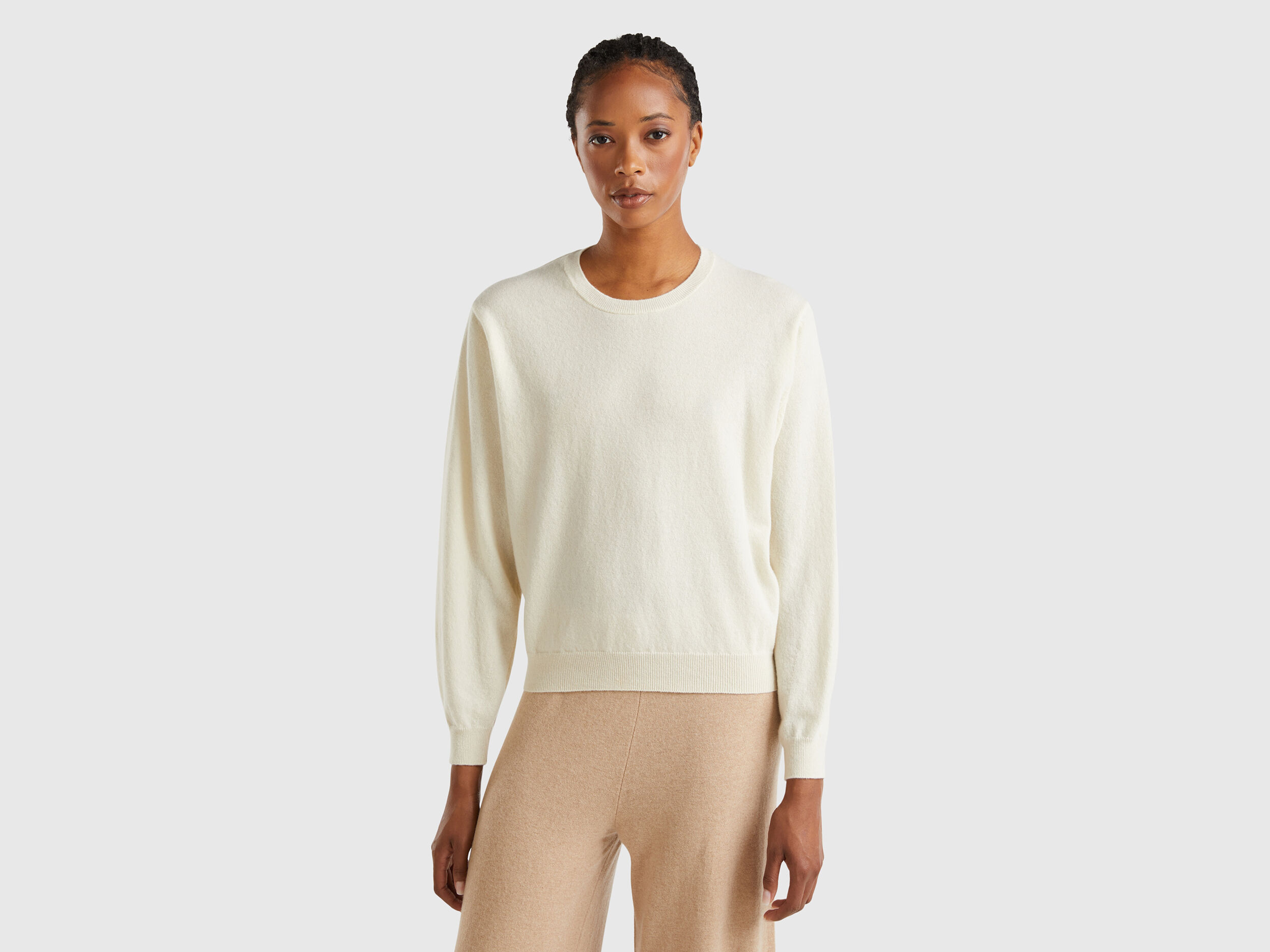 White merino wool sweater outlet