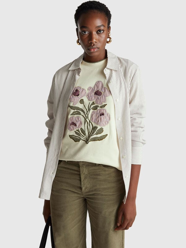 T-shirt with print and embroidery Women