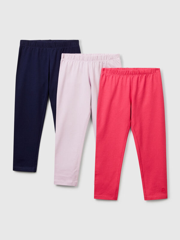 Three leggings in stretch cotton Junior Girl
