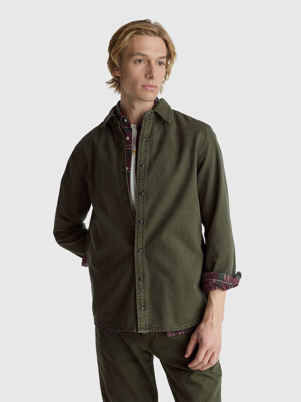 Slim fit shirt in 100% cotton Men