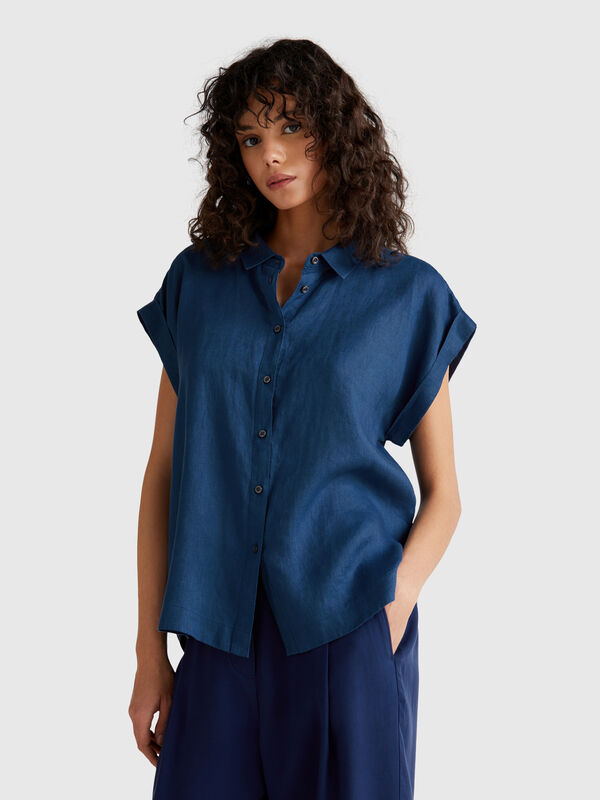 Regular fit shirt in pure linen Women